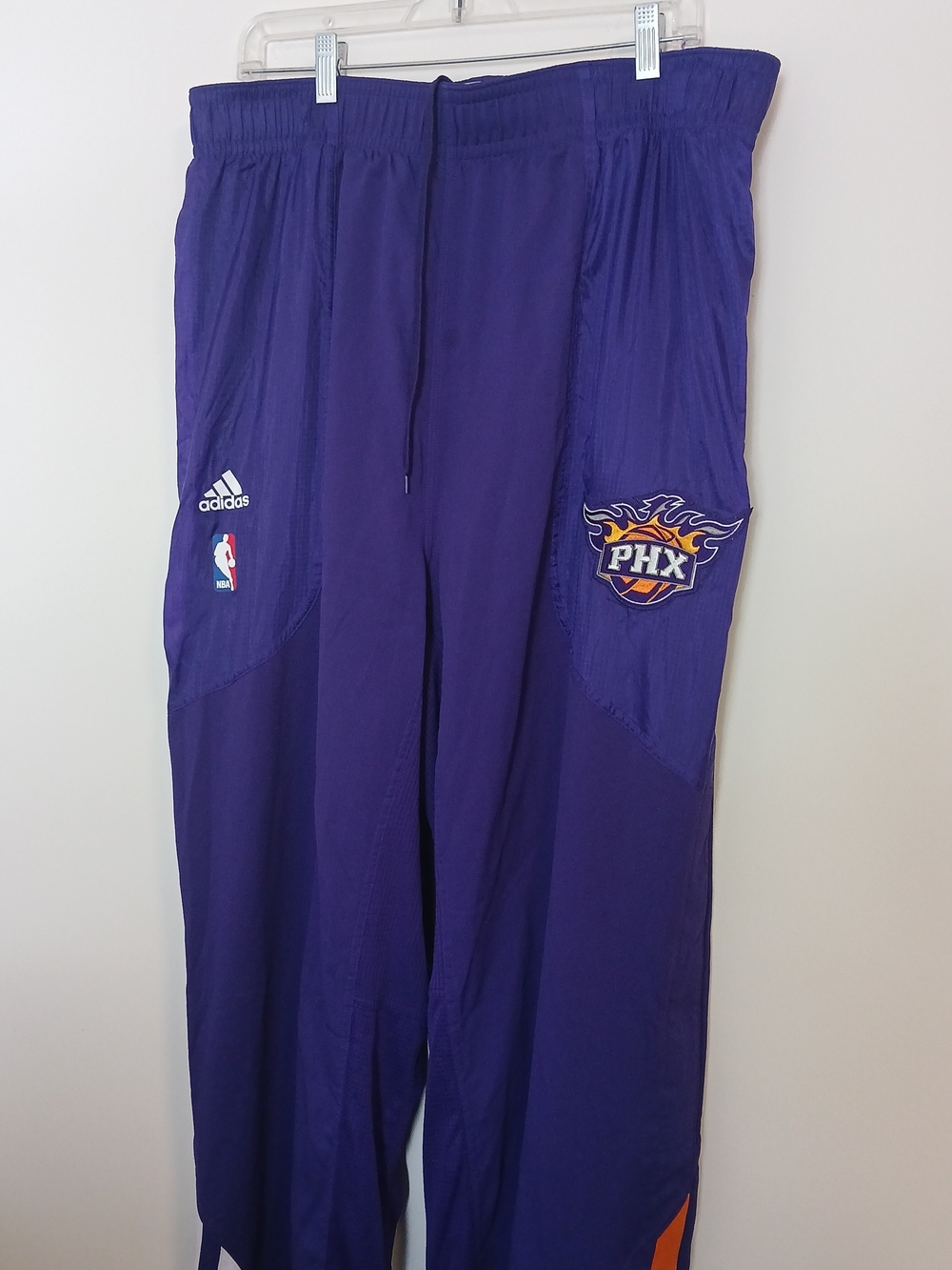 adidas purple Phoenix Suns warm-up Basketball pants with orange highlights 2xl6